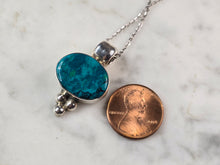 Load image into Gallery viewer, Womens Vintage Sterling Silver Southwestern Turquoise Pendant Necklace 8.2g E617