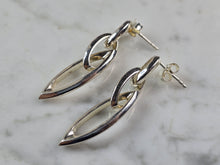 Load image into Gallery viewer, Womens Vintage Estate Sterling Silver Modernist Dangle Earrings 8.4g E6181