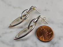 Load image into Gallery viewer, Womens Vintage Estate Sterling Silver Modernist Dangle Earrings 8.4g E6181