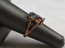Load image into Gallery viewer, Womens Vintage Estate Sterling Silver Rose Gold Tone Multi Stone Ring 4.8g E6186