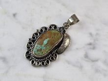 Load image into Gallery viewer, Womens Vintage Sterling Silver Southwestern Turquoise Pendant 13.9g E619