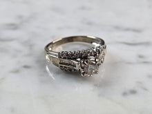 Load image into Gallery viewer, Womens Vintage Estate 14K White Gold Diamond Ring, 5.7g E6206