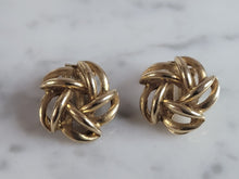Load image into Gallery viewer, Womens Vintage Estate 14K Yellow Gold Modernist Earrings 3.2g E6208