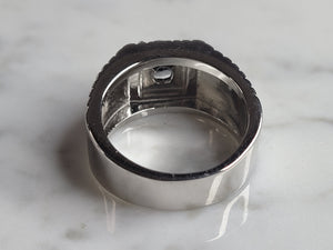 Mens Estate Sterling Silver Modernist Ring 10.1g E6209