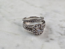 Load image into Gallery viewer, Womens Estate 14k White Gold Lab Diamond Ring Set 6.6g #E6221