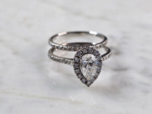 Load image into Gallery viewer, Womens Estate 14k White Gold Lab Diamond Ring Set 5.2g #E6228