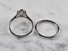 Load image into Gallery viewer, Womens Estate 14k White Gold Lab Diamond Ring Set 5.2g #E6228