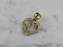 Load image into Gallery viewer, Womens 10K Yellow &amp; Rose Gold Initial Letter &quot; P &quot;  Heart Pendant 0.9g E6250
