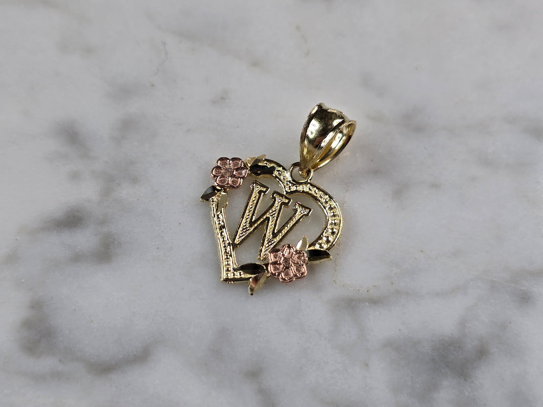 Womens 10K Yellow & Rose Gold Initial Letter 
