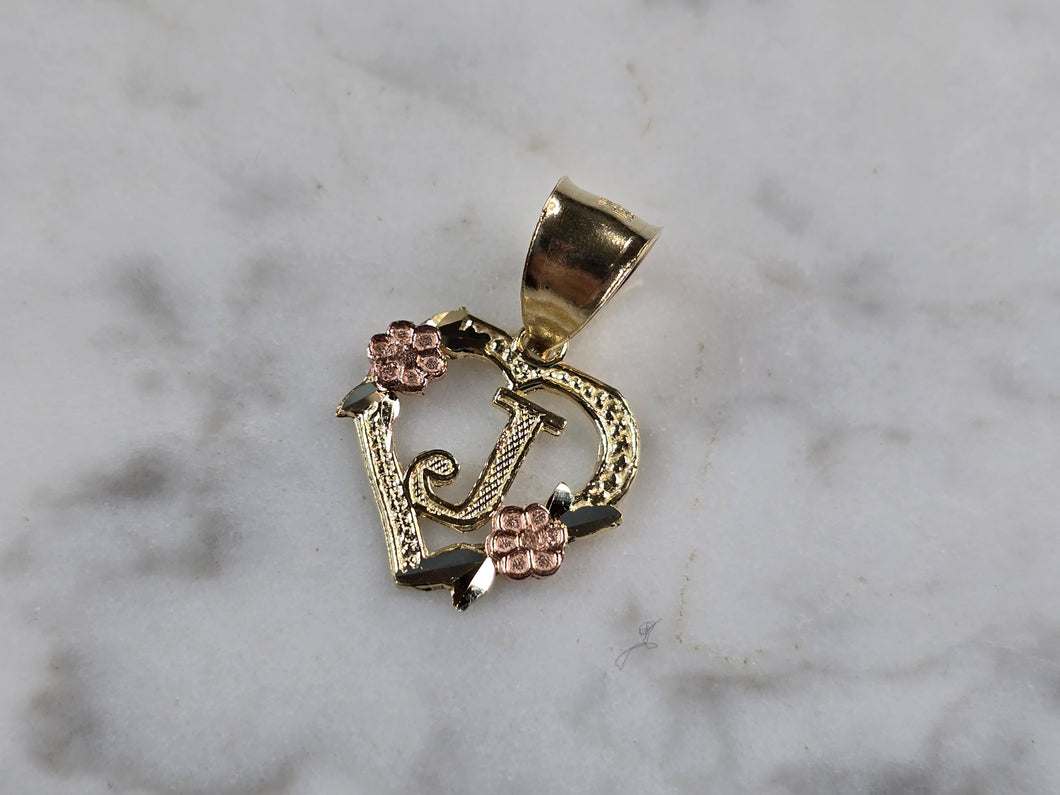 Womens 10K Yellow & Rose Gold Initial Letter 