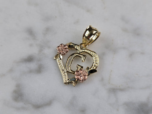 Womens 10K Yellow & Rose Gold Initial Letter 