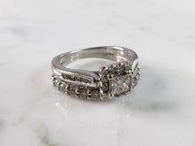 Load image into Gallery viewer, Womens Vintage Estate 14K White Gold Diamond Engagement Ring, 4.2g E6269