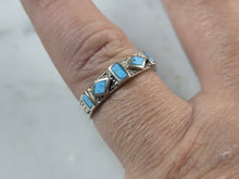 Load image into Gallery viewer, Womens Vintage Estate Sterling Silver Southwestern Turquoise Ring 2.8g E626