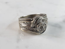 Load image into Gallery viewer, Womens Vintage Estate 10K White Gold Diamond Ring 7.1g, E6270