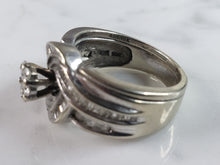 Load image into Gallery viewer, Womens Vintage Estate 10K White Gold Diamond Ring 7.1g, E6270
