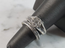 Load image into Gallery viewer, Womens Vintage Estate 10K White Gold Diamond Ring Set 5.5g, E6271