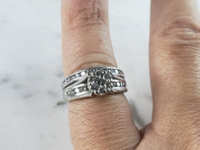 Load image into Gallery viewer, Womens Vintage Estate 10K White Gold Diamond Ring Set 5.5g, E6271