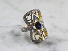 Load image into Gallery viewer, Womens Estate Sterling Silver Gold Tone Ring 6.6g E6274