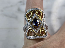 Load image into Gallery viewer, Womens Estate Sterling Silver Gold Tone Ring 6.6g E6274