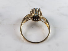 Load image into Gallery viewer, Womens Vintage Estate 10K Yellow Gold Topaz Diamond Ring 2.8g E6283