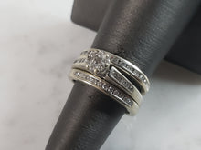 Load image into Gallery viewer, Womens Vintage Estate 10K White Gold Diamond Ring Set 7.3g, E6284