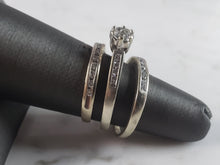 Load image into Gallery viewer, Womens Vintage Estate 10K White Gold Diamond Ring Set 7.3g, E6284