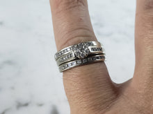 Load image into Gallery viewer, Womens Vintage Estate 10K White Gold Diamond Ring Set 7.3g, E6284