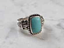 Load image into Gallery viewer, Womens Vintage Estate Sterling Silver Southwestern Turquoise Ring 5.8g E628