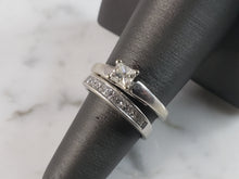 Load image into Gallery viewer, Womens Vintage Estate 14K White Gold Diamond Engagement Ring Set, 6.4g E6292
