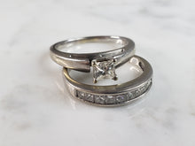 Load image into Gallery viewer, Womens Vintage Estate 14K White Gold Diamond Engagement Ring Set, 6.4g E6292