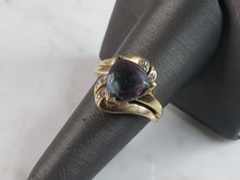 Load image into Gallery viewer, Womens Vintage Estate 10k Gold Mystic Topaz &amp; Diamond Ring 4.2g #E6296