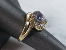 Load image into Gallery viewer, Womens Vintage Estate 10k Gold Mystic Topaz &amp; Diamond Ring 4.2g #E6296