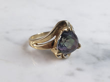 Load image into Gallery viewer, Womens Vintage Estate 10k Gold Mystic Topaz &amp; Diamond Ring 4.2g #E6296