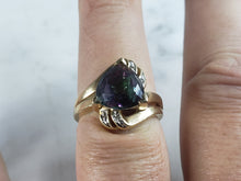 Load image into Gallery viewer, Womens Vintage Estate 10k Gold Mystic Topaz &amp; Diamond Ring 4.2g #E6296