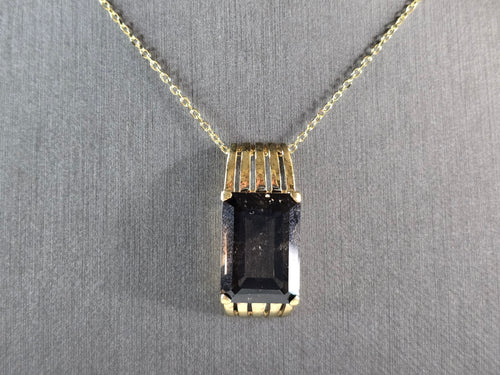 Womens Estate Sterling Silver Gold Tone Modernist Pendant Necklace 8.6g E6298