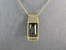 Load image into Gallery viewer, Womens Estate Sterling Silver Gold Tone Modernist Pendant Necklace 8.6g E6298