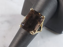 Load image into Gallery viewer, Womens Vintage Estate 14k Yellow Gold Smoky Quartz Ring 6.6g E6299