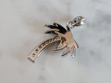 Load image into Gallery viewer, Womens Sterling Silver Blue Opal Beach Palm Tree Pendant 3.2g E6300