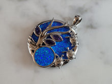 Load image into Gallery viewer, Womens Sterling Silver Blue Opal Baby Turtles Pendant 5.8g E6323