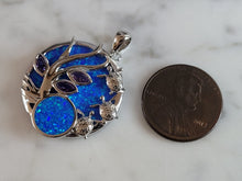 Load image into Gallery viewer, Womens Sterling Silver Blue Opal Baby Turtles Pendant 5.8g E6323