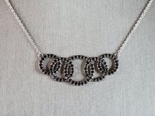 Load image into Gallery viewer, Womens Vintage Estate Sterling Silver CZ Infinity Knot Necklace 5.3g E6343