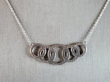 Load image into Gallery viewer, Womens Vintage Estate Sterling Silver CZ Infinity Knot Necklace 5.3g E6343