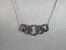 Load image into Gallery viewer, Womens Vintage Estate Sterling Silver CZ Infinity Knot Necklace 5.3g E6343