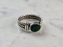 Load image into Gallery viewer, Womens Vintage Estate Sterling Silver Southwestern Malachite Ring 4.1g E634