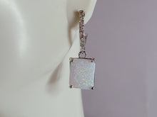 Load image into Gallery viewer, Womens Estate Sterling Silver Modernist Opal Earrings 4.5g E6356
