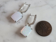 Load image into Gallery viewer, Womens Estate Sterling Silver Modernist Opal Earrings 4.5g E6356