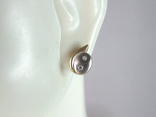 Load image into Gallery viewer, Womens Vintage Estate Sterling Silver Modernist Earrings 1.3g E6368