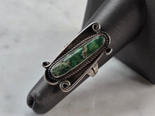 Load image into Gallery viewer, Womens Sterling Silver Navajo Freda Woodman Hansen  Turquoise Ring 8.1g E636