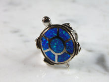 Load image into Gallery viewer, Womens Sterling Silver Modernist Opal Turtle Ring 6.3g E6371