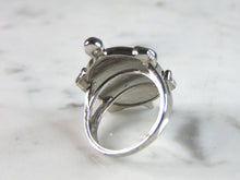 Load image into Gallery viewer, Womens Sterling Silver Modernist Opal Turtle Ring 6.3g E6371